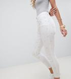 Asos Design Ridley High Waist Skinny Jean With Mint Polka Dot Print - White