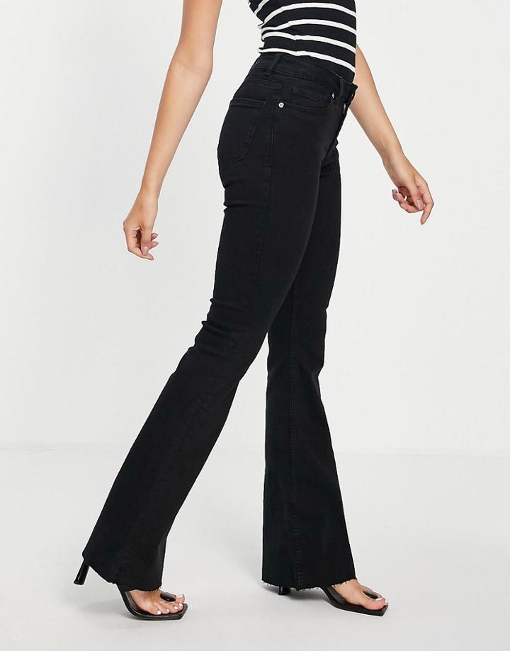 Mango Flared Jeans In Black-blues
