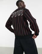 Topman Stripe Oversized Sweatshirt In Black