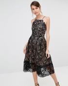 Warehouse Premium Lace Full Midi Dress - Multi