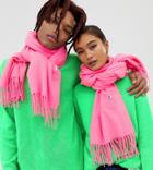 Collusion Unisex Blanket Scarf In Neon Pink