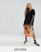 Mad But Magic Midi Skirt With Large Zips In Sequin - Multi