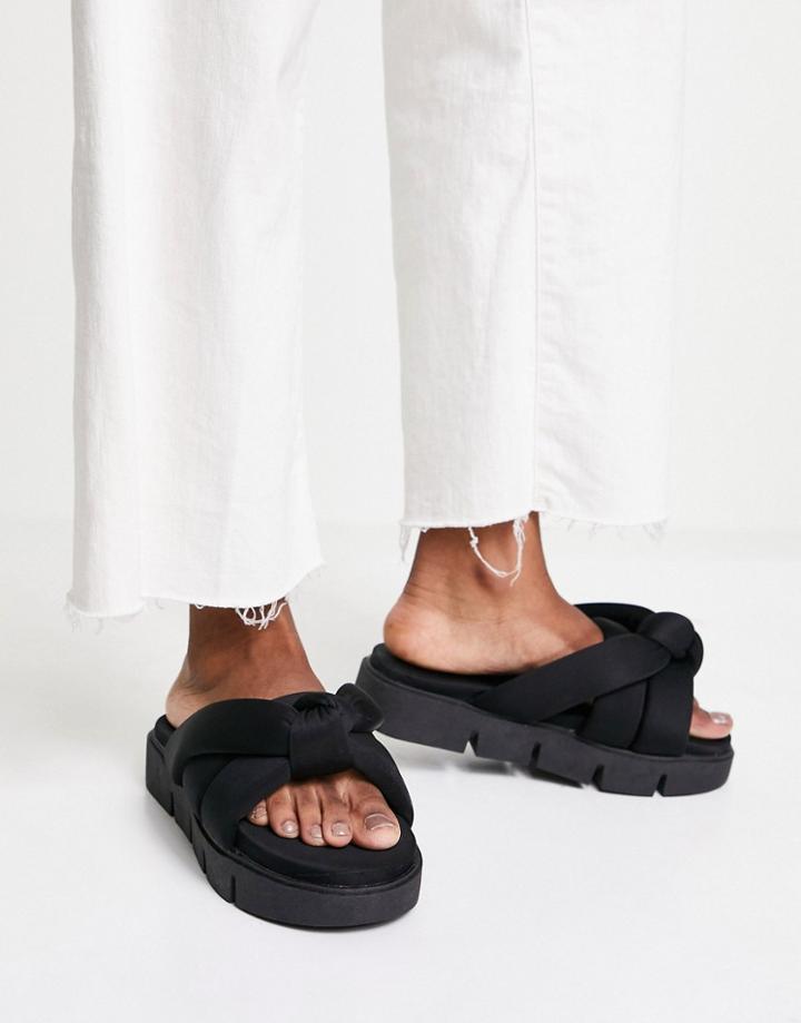 Asos Design Fascinated Chunky Padded Mules In Black
