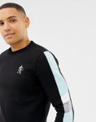 Gym King Muscle Crew Neck Sweat With Side Stripes In Black - Black