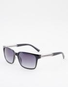 French Connection Rectangle Sunglasses-black