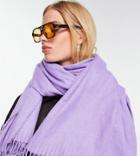 Reclaimed Vintage Inspired Recycled Blanket Scarf In Purple