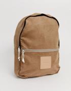 Asos Design Backpack In Cord In Brown