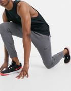 Nike Training Dry Tapered Fleece Sweatpants In Dark Gray-grey
