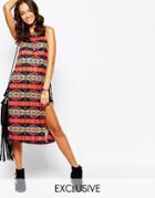 Kiss The Sky Midi Top In Americana Blanket Print - Multi