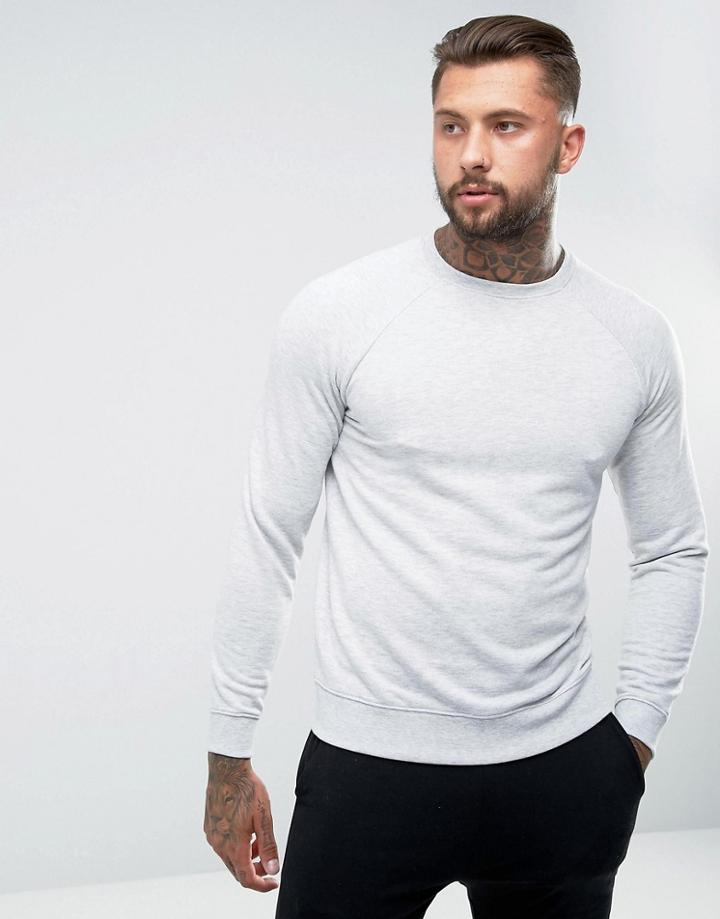 Asos Sweatshirt In White Marl - White