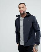 Farah Smith Zip Through Hooded Jacket In Black - Black