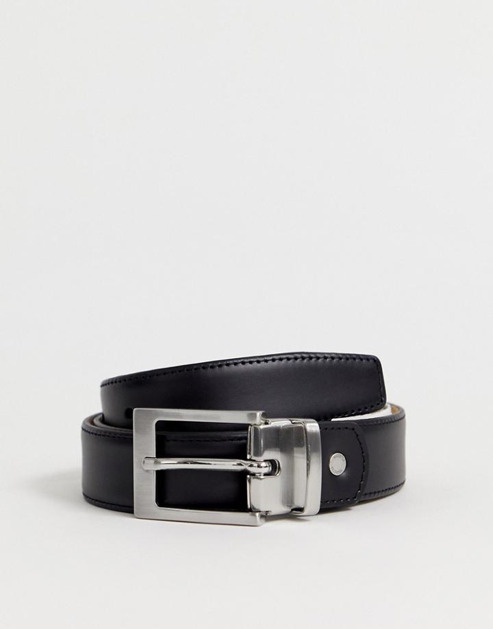 Selected Homme Leather Belt In Black