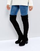 New Look Chunky Track Sole Over The Knee Boot - Black