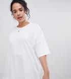 Asos Design Curve Super Oversized T-shirt With Drop Shoulder In White - White