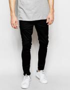 Asos Extreme Super Skinny Chinos In Black - Black