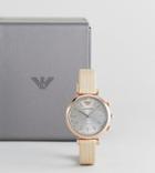 Emporio Armani Connected Art3020 Leather Hybrid Smart Watch - Beige