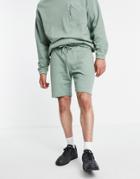 Asos Design Set Jersey Slim Shorts Shorter Length In Green