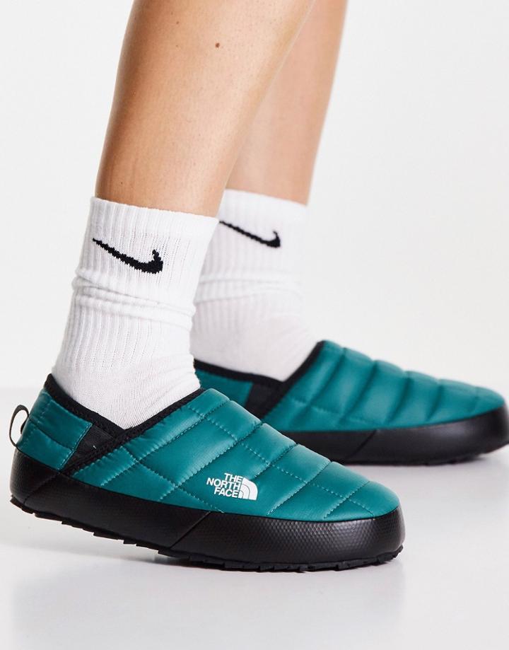 The North Face Thermoball Traction Mules In Teal-black