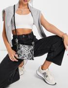 Truffle Collection Cross Body Bag In Black Snake Print
