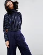 Asos White Ovoid Sleeve Variegated Stripe Shirt - Multi