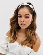 Asos Design Headband With Faux Shell And Colored Pearls-multi