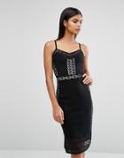 Oasis Cami Insert Lace Dress - Black