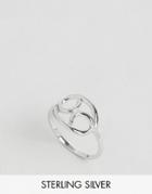 Rock N Rose Sterling Silver Cancer Ring - Silver