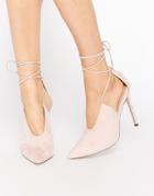 Asos Propellor Lace Up Pointed Heels - Pink