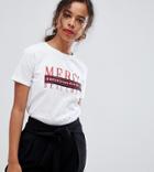 River Island Petite Merci Slogan T-shirt - White