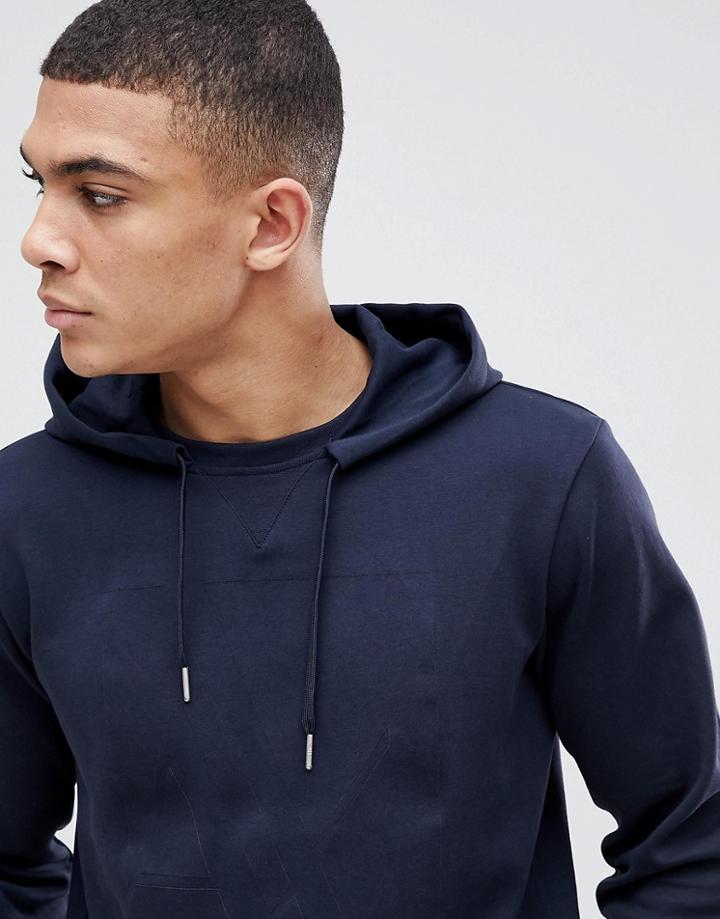 Armani Exchange Pop Over Hoodie Sweat In Navy - Navy