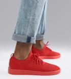 Pull & Bear Knitted Sneaker In Red - Red