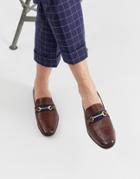 Walk London Raphael Bar Loafers In Brown Leather - Brown