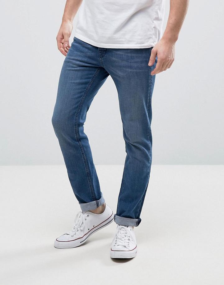 Hoxton Denim Mid Wash Skinny Jeans - Blue