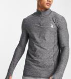 South Beach Man Muscle Fit 1/4 Zip Long Sleeve Top In Heather Gray