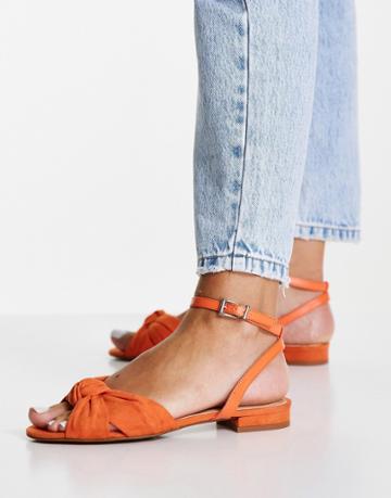 Karen Millen Amelia Flat Sandals In Orange