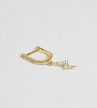 Galleria Armadoro Rose Gold Plated Pave Lightening Bolt Single Earring - Gold