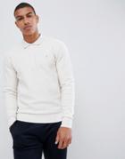 Farah Pinker Knitted Long Sleeve Polo In Gray - Gray