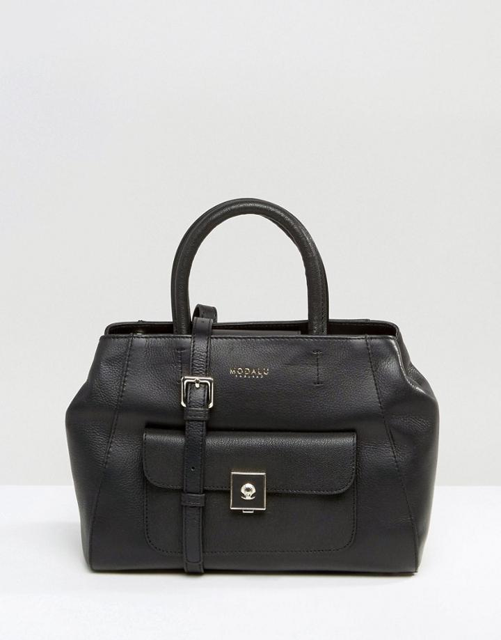 Modalu Leather Small Tote Bag - Black