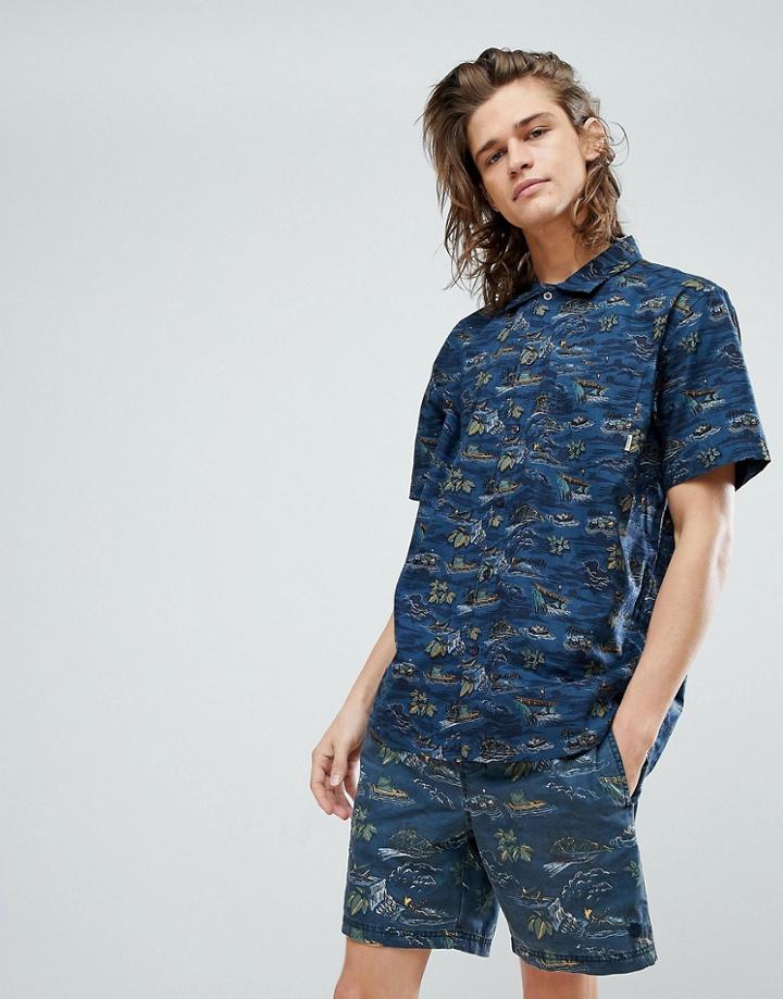 Element Island Print Shirt - Navy