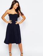 Asos Bandeau Midi Sundress - Navy