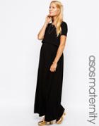Asos Maternity Nursing Maxi Dress With Double Layer - Black