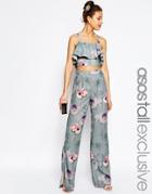 Asos Tall Salon Co-ord Pant In Floral Print - Multi