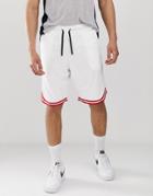 Good For Nothing Long Shorts In White With Red Taping