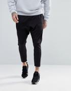 Asos Tapered Joggers In Poly Tricot - Black