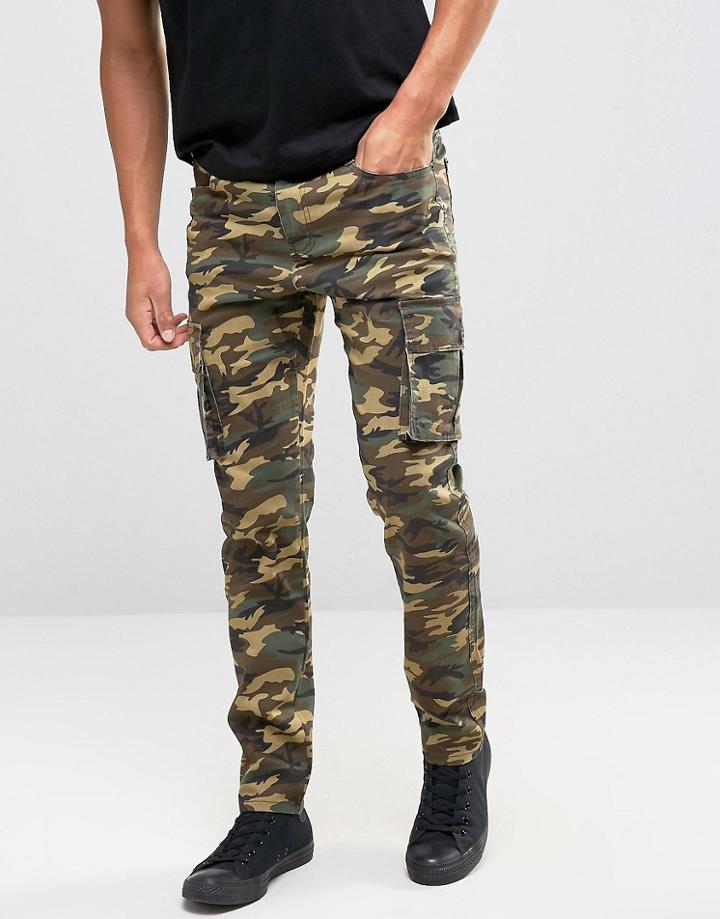 Liquor & Poker Cargo Pant Brown Camo - Brown
