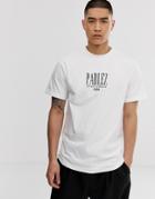 Parlez Spits T-shirt With Embroiderd Large Chest Logo In White - White