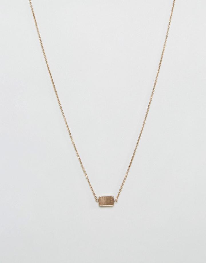 Icon Brand Serrated Pendant Necklace In Gold - Gold