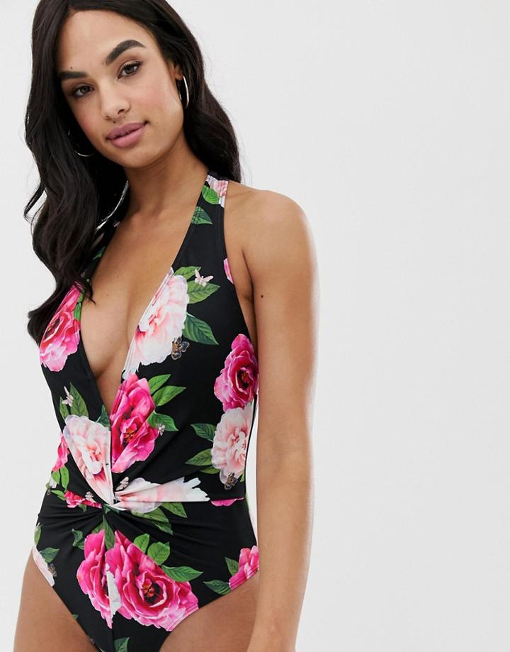 Ted Baker Velily Plunge Swimsuit - Multi