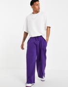 Asos Design Oversized Sweatpants With Front Slit Detail In Purple - Part Of A Set