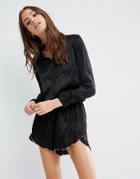 Asos Shirt Romper In Jacquard With Contrast Floral Piping - Multi